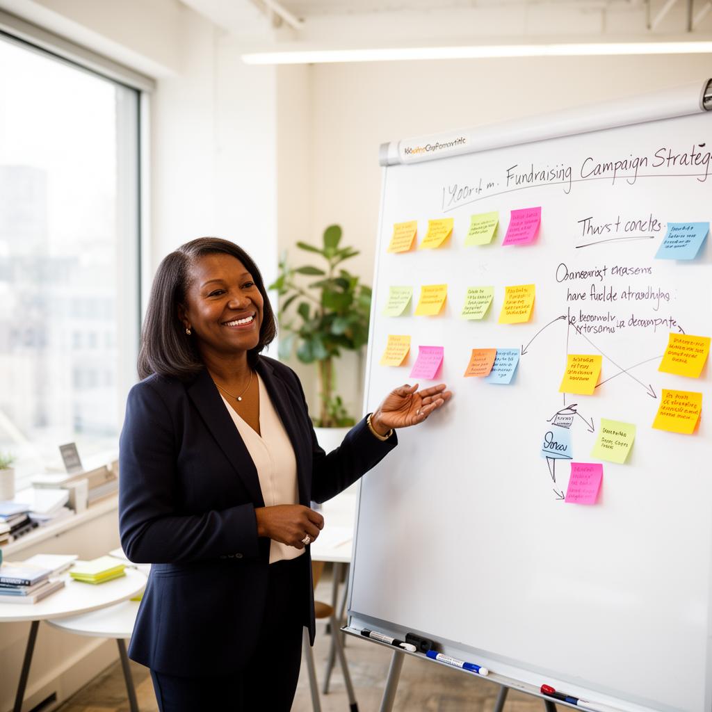 Consultant leading a fundraising campaign strategy session